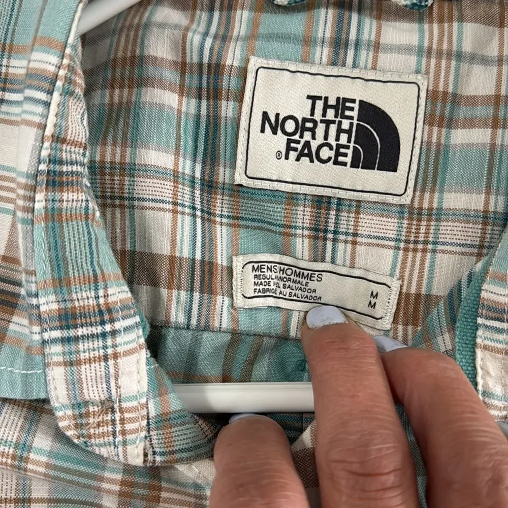 THE NORTH FACE MENS PLAID SHORT SLEEVE BOTTOM DOWN SHIRT SIZE MR
